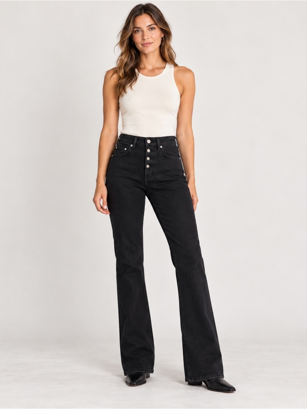 AGOLDE Ingram Split Skinny Black Jeans 25 NWT Minimalist Chic